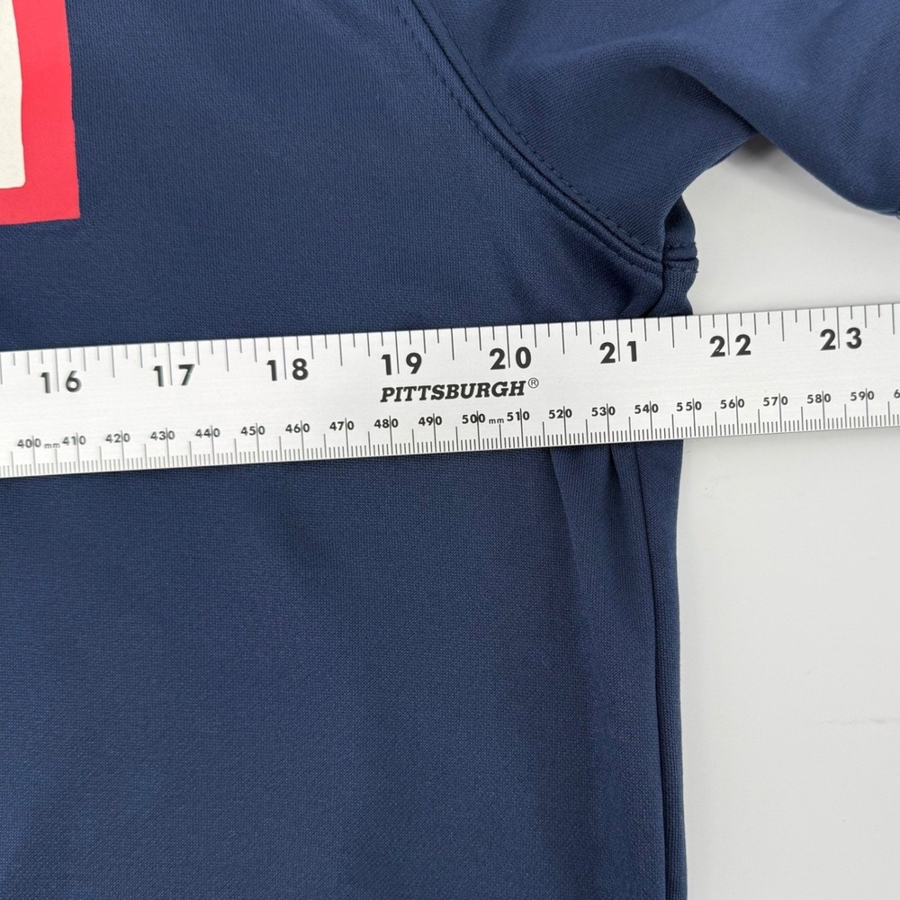 Baseball 101 Apparel Mens S BSBL SZN Short Sleeve Hoodie Navy Blue Performance - Picture 5 of 8